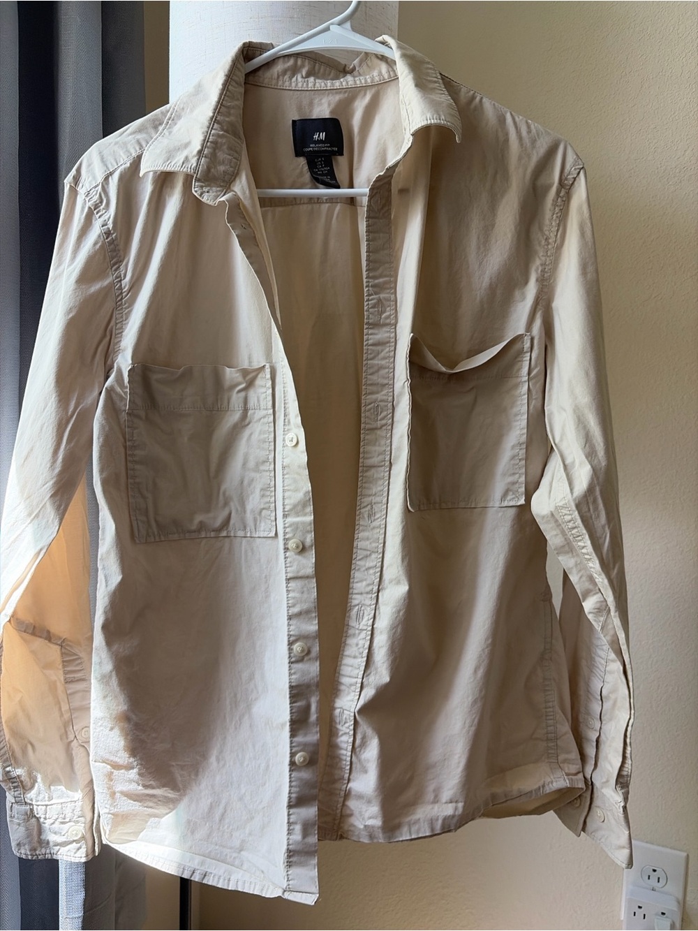 H&M Cream Men's Casual Button-Down Shirt